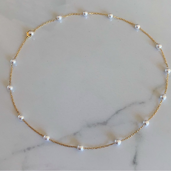 Pearl necklace, pearl choker, layered necklace - Picture 8 of 9